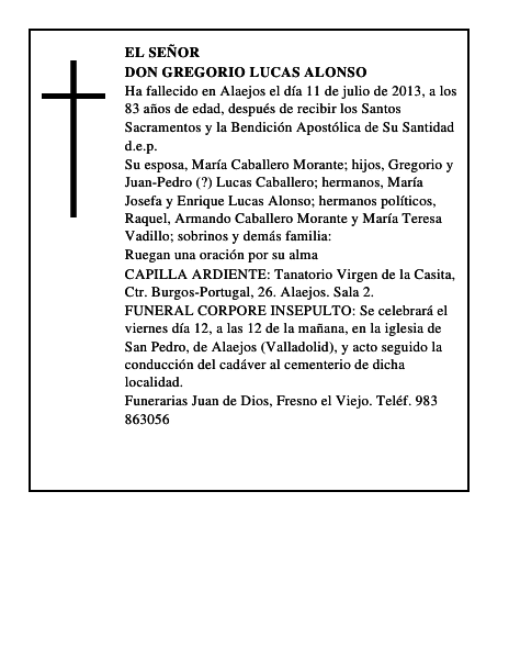 Don Gregorio Lucas Alonso