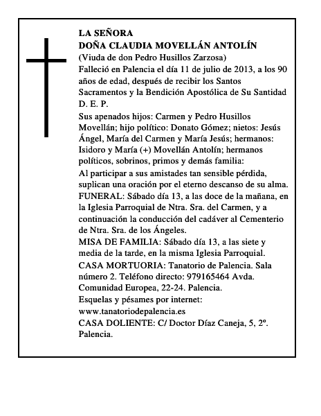 Doña Claudia Movellán Antolín