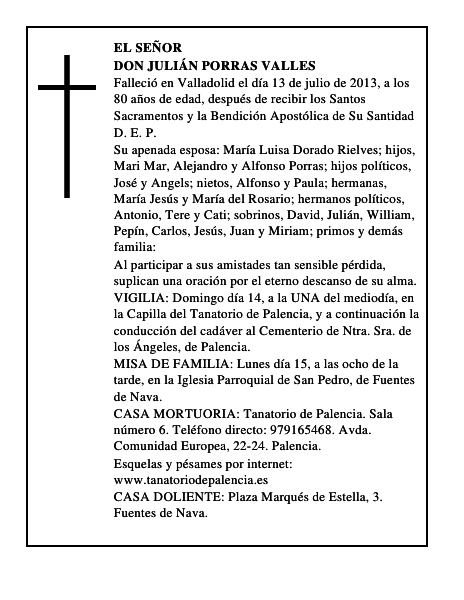 Don Julián Porras Valles