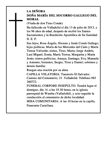 Doña María del Socorro Gallego del Moral