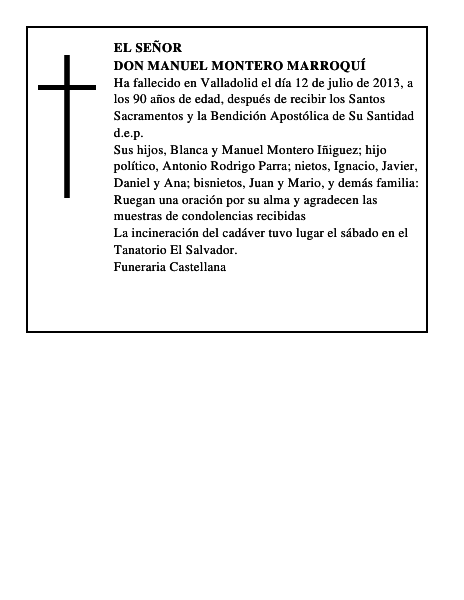Don Manuel Montero Marroquí