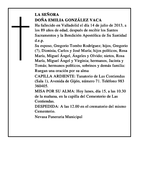 Doña Emilia González Vaca