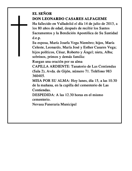 Don Leonardo Casares Alfageme