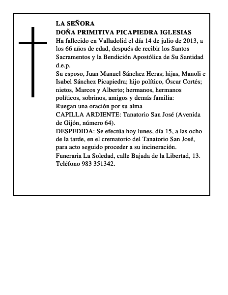 Doña Primitiva Picapiedra Iglesias