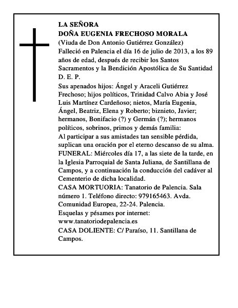 Doña Eugenia Frechoso Morala