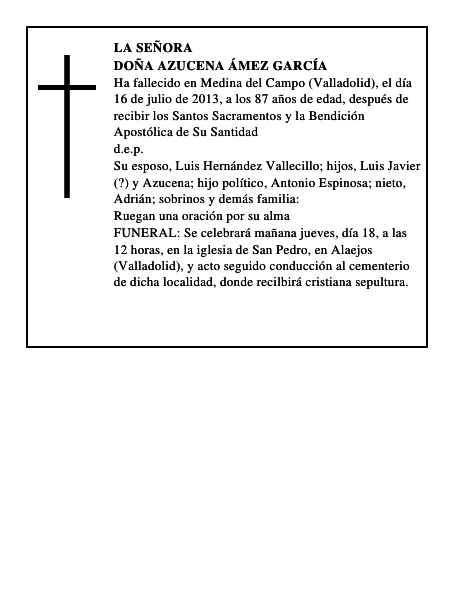 Doña Azucena Ámez García