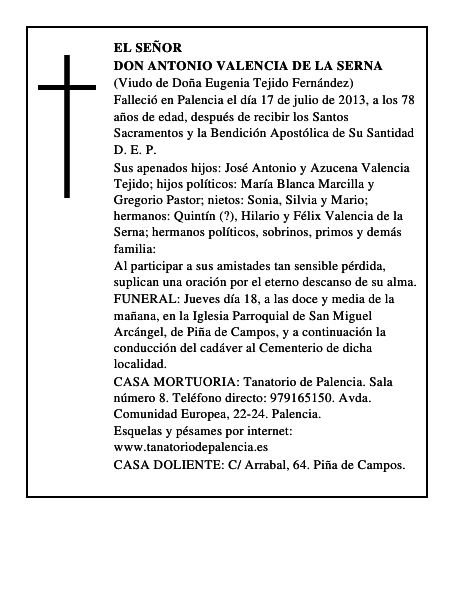 Don Antonio Valencia de la Serna