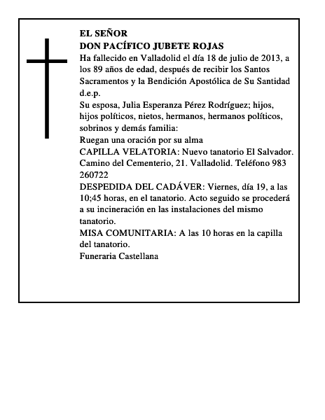 Don Pacífico Jubete Rojas