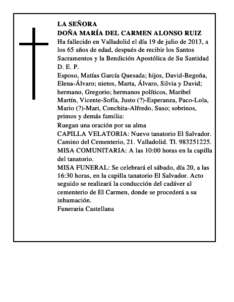 Doña María del Carmen Alonso Ruiz