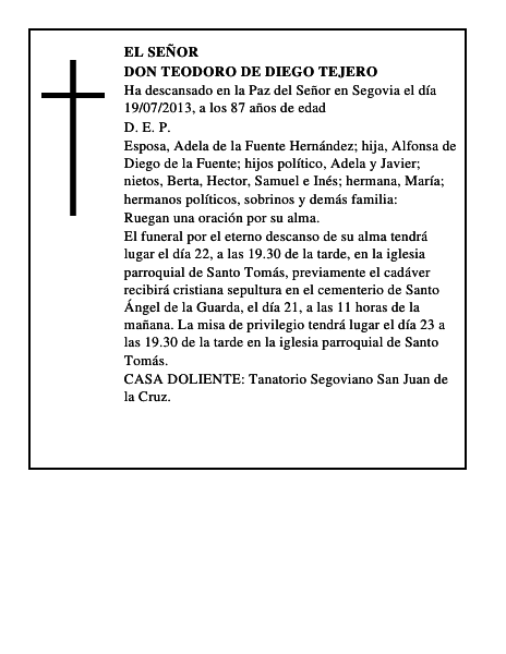 Don Teodoro de Diego Tejero