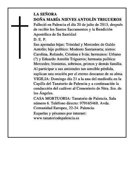 Doña María Nieves Antolín Trigueros