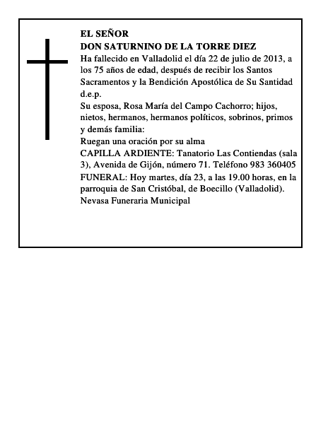 Don Saturnino de la Torre Diez