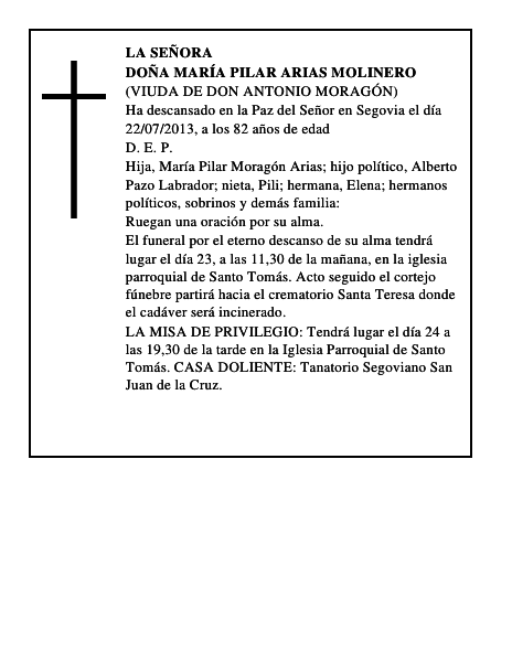 Doña María Pilar Arias Molinero
