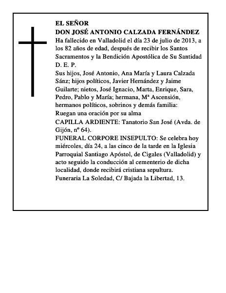 Don José Antonio Calzada Fernández