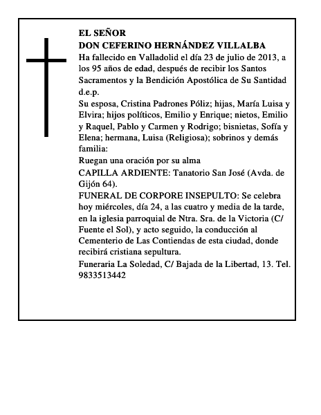 Don Ceferino Hernández Villalba