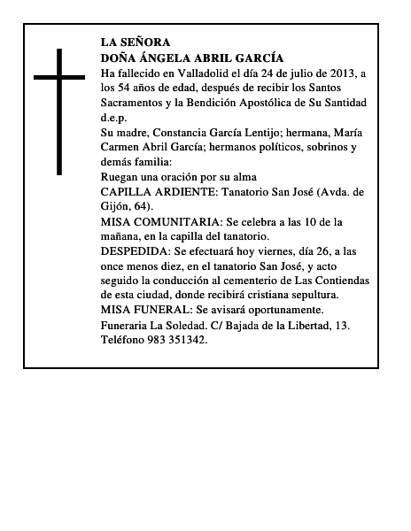 Doña Ángela Abril García