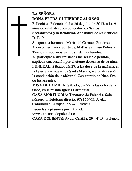 Doña Petra Gutiérrez Alonso
