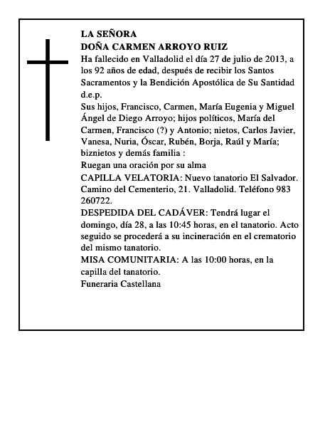 Doña Carmen Arroyo Ruiz