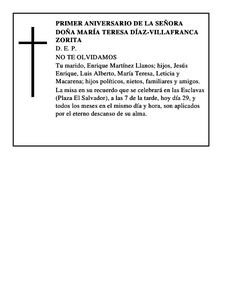 Doña María Teresa Díaz-Villafranca Zorita
