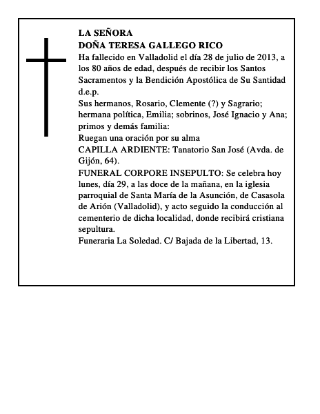 Doña Teresa Gallego Rico