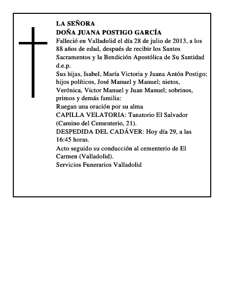 Doña Juana Postigo García