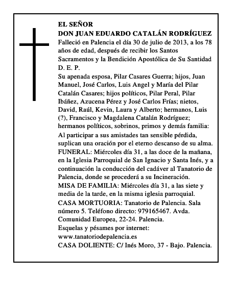 Don Juan Eduardo Catalán Rodríguez