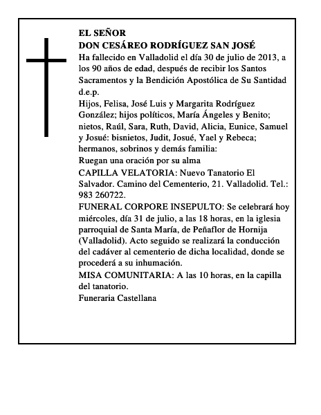 Don Cesáreo Rodríguez San José