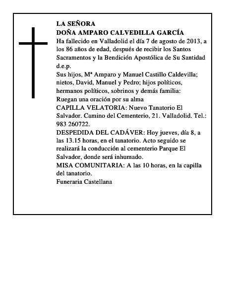 Doña Amparo Caldevilla García