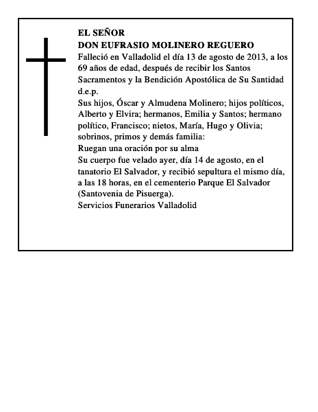 Don Eufrasio Molinero Reguero