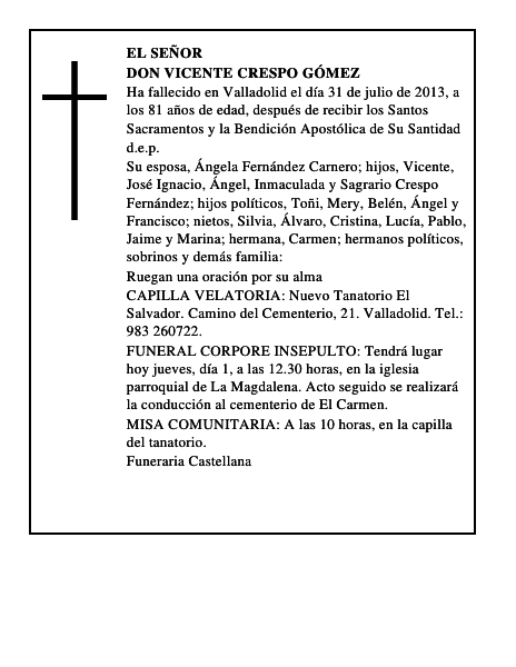 Don Vicente Crespo Gómez