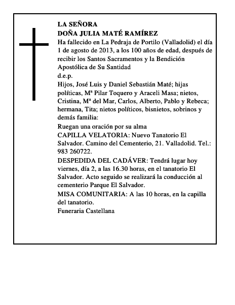Doña Julia Maté Ramírez