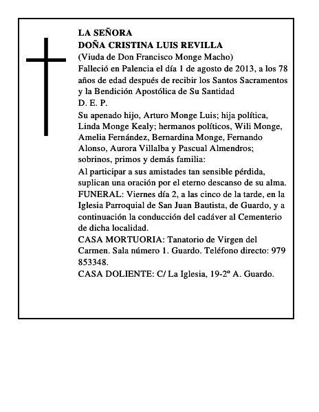 Doña Cristina Luis Revilla