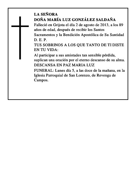 Doña María Luz González Saldaña
