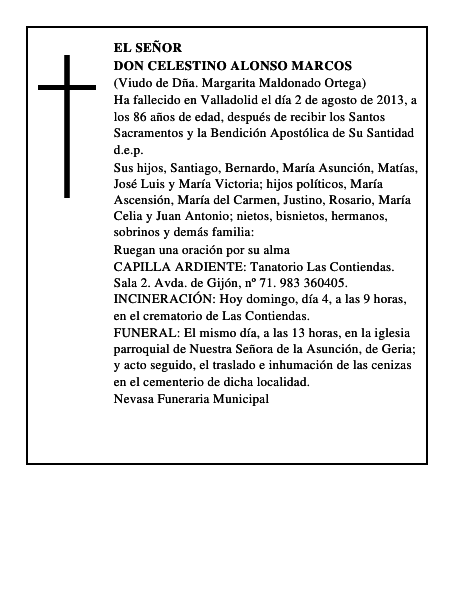 Don Celestino Alonso Marcos
