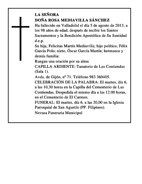 Doña Rosa Mediavilla Sánchez