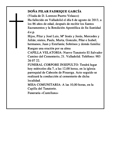 Doña Pilar Fadrique García
