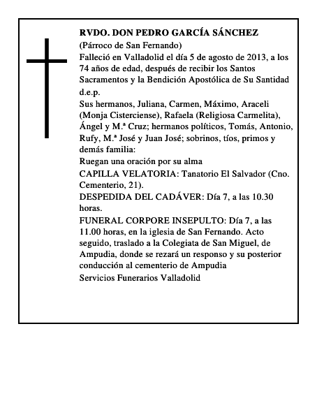 Rvdo. Don Pedro García Sánchez
