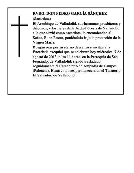Rvdo. Don Pedro García Sánchez