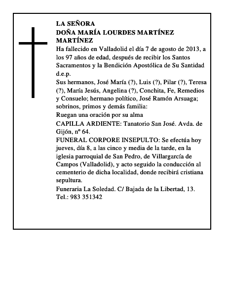 Doña María Lourdes Martínez Martínez