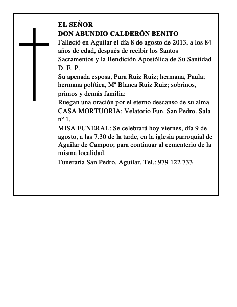 Don Abundio Calderón Benito