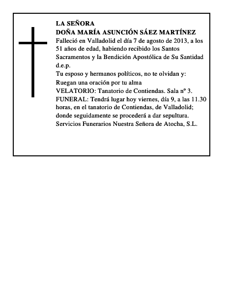 Doña María Asunción Sáez Martínez