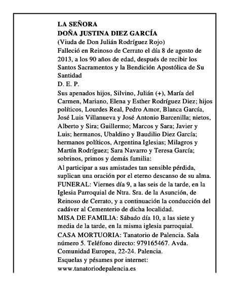 Doña Justina Diez García