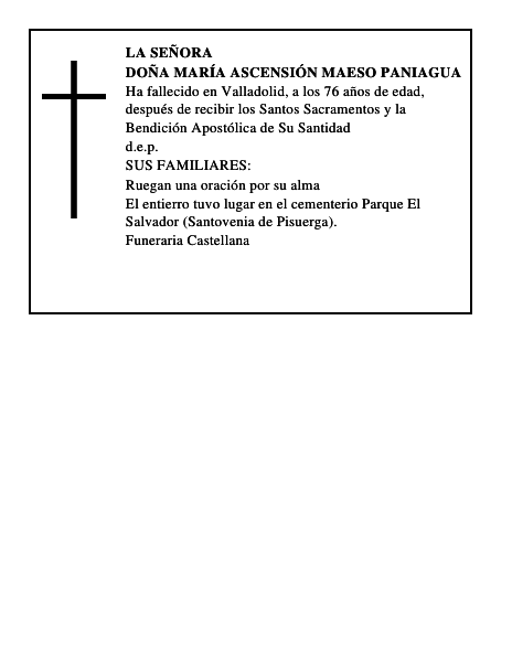 Doña María Ascensión Maeso Paniagua