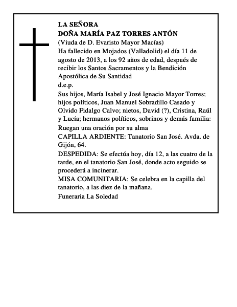 Doña María Paz Torres Antón