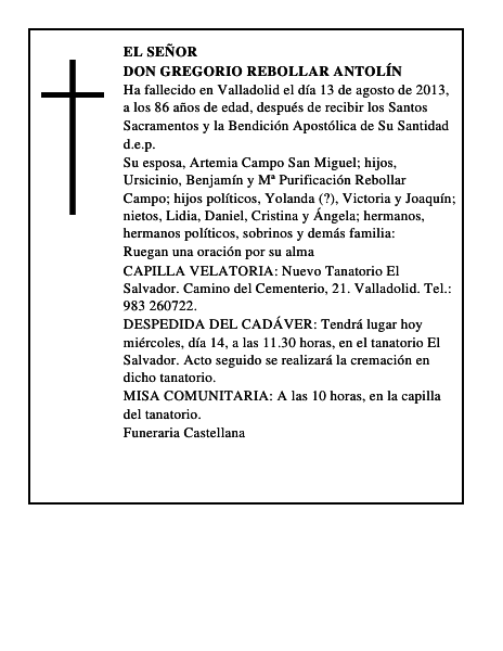 Don Gregorio Rebollar Antolín