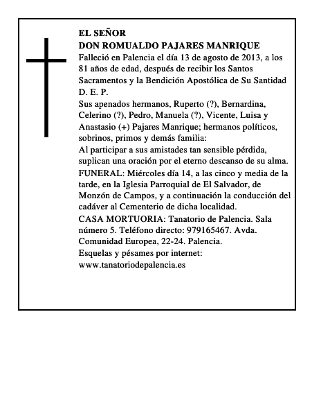 Don Romualdo Pajares Manrique
