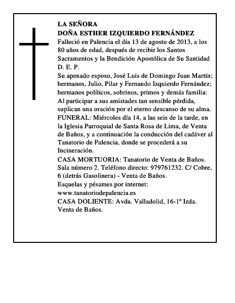 Doña Esther Izquierdo Fernández