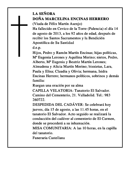 Doña Marcelina Encinas Herrero