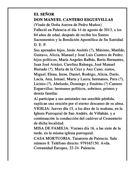 Don Manuel Cantero Esguevillas