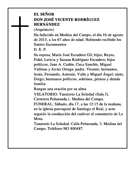 Don José Vicente Rodríguez Hernández